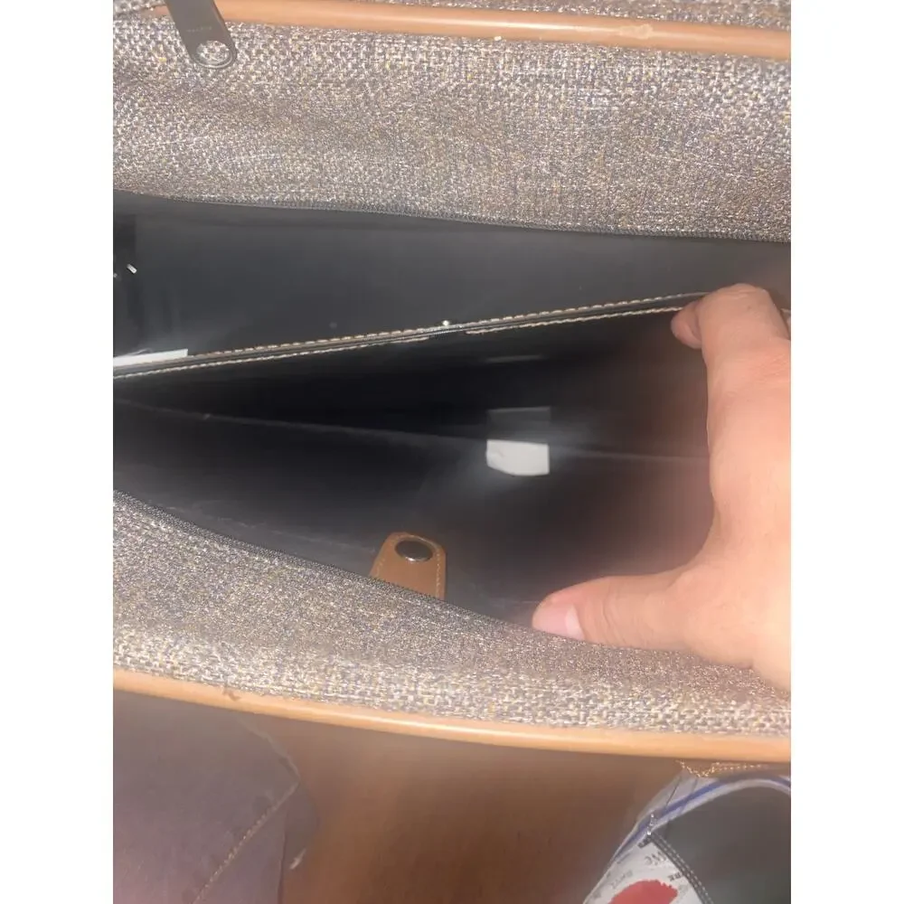 Vintage Lancaster Tweed and Leather Tote Bag